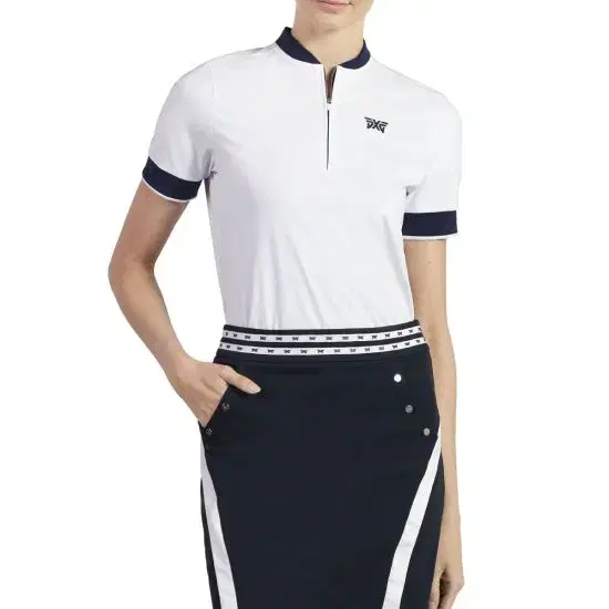 PXG 여성 의류 반팔 Short Sleeve Zip Polo