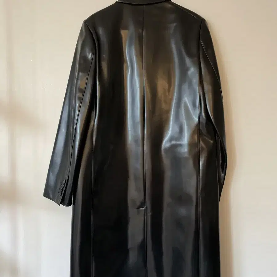 Jil Sander Navy black faux leather coat