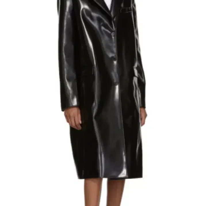 Jil Sander Navy black faux leather coat