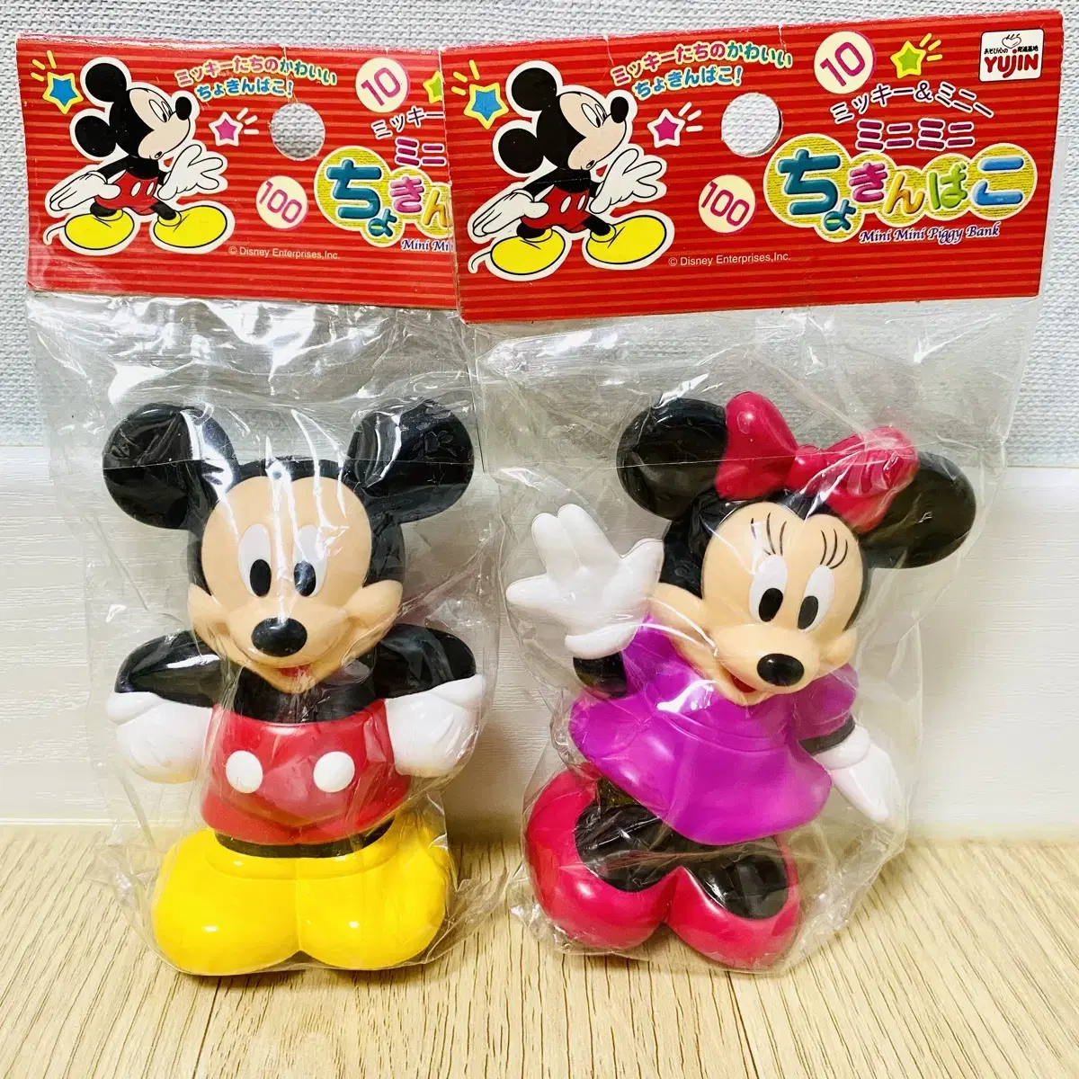 Japanese Classic Vintage Toys Stationery Disney Piggy Bank Mickey Minnie Figures Showa Retro