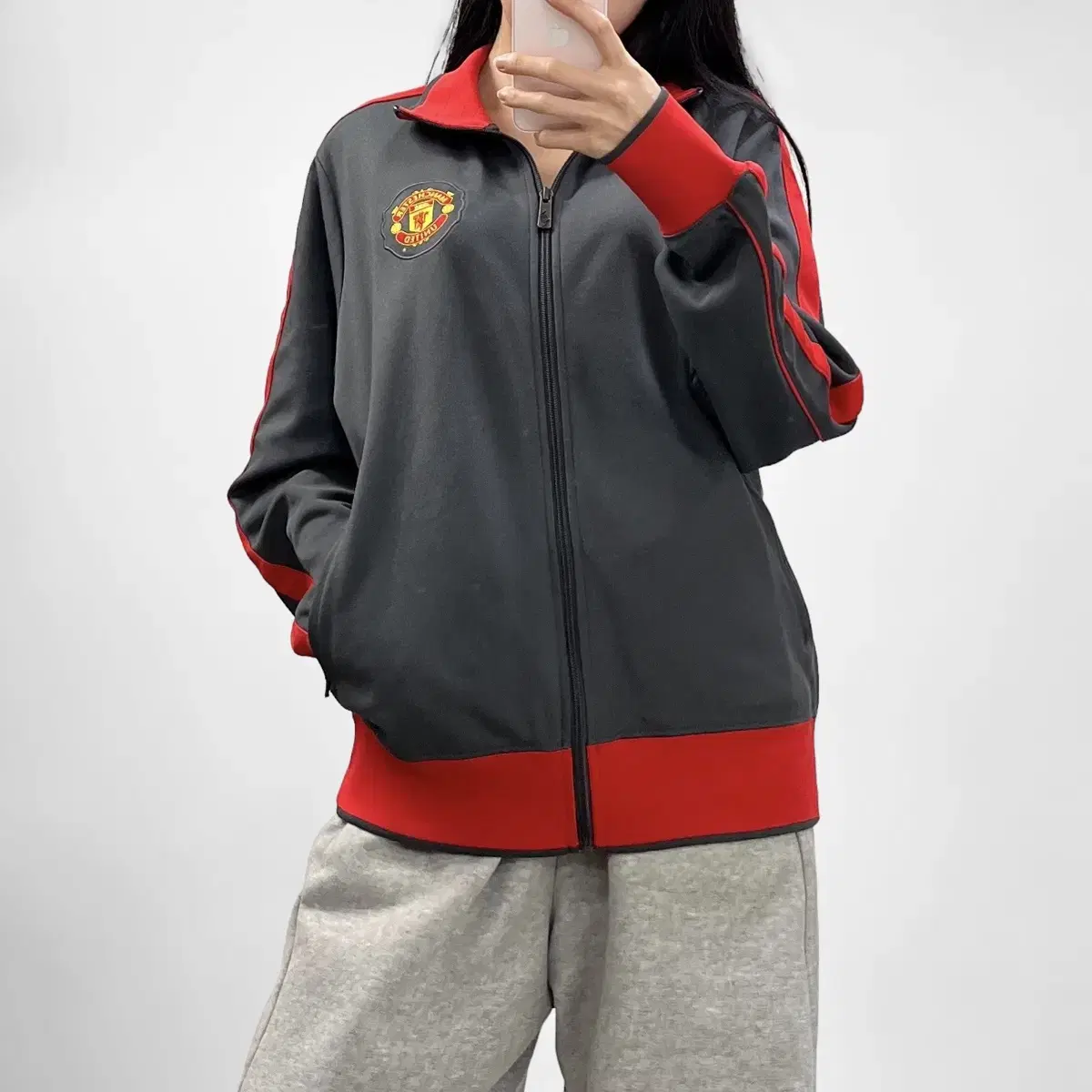 Nike Manchester United Tracktop Jersey Charcoal Red