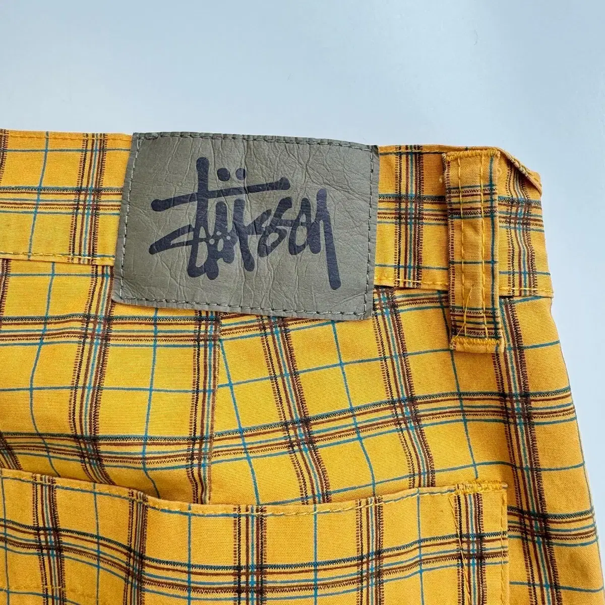 Stussy  스투시 90,s 체크 프린팅 하프 코튼팬츠