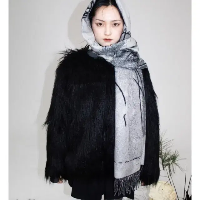 미애 퍼자켓 아우터 자켓 Miae Fur jacket black