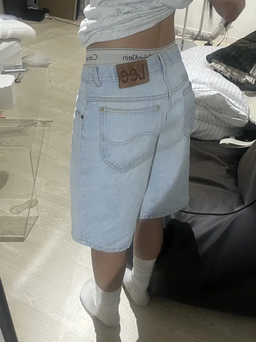 Lee 데님쇼츠 청바지 반바지 버뮤다