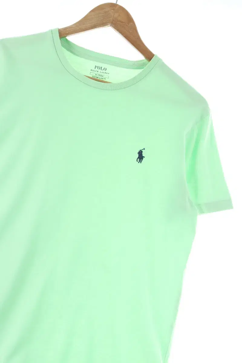 (M) Polo Ralph Lauren Short-sleeved T-shirt Light green cotton amechage-D370