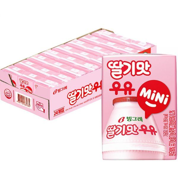 무료배송-빙그레 딸기맛 우유 미니 120ml 24팩