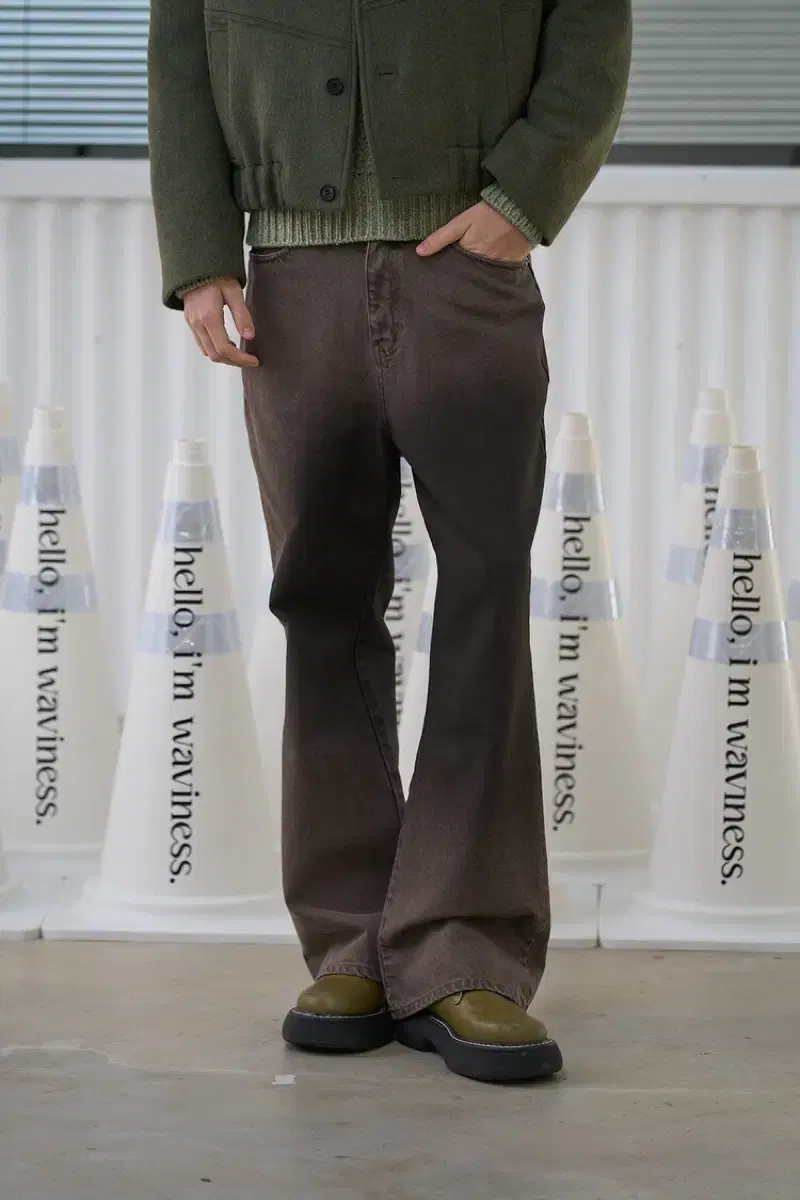 [2]Waiveless Gradient Flared Pants