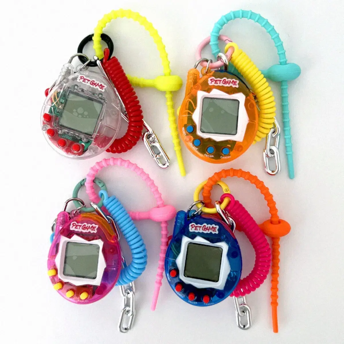 [NEW] Tamagotchi Mini Game Machine Transparent Clear keyring Sanrio Disney Classic Kitty