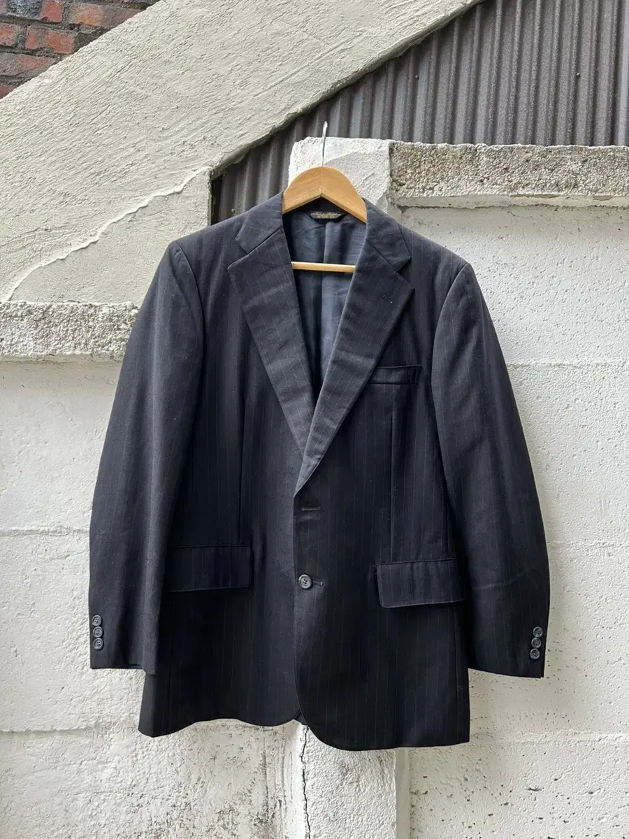 90s Brooks Brothers Vintage Navy Striped Wool Blazer