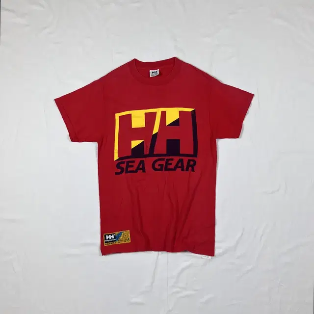 90s 헬리한센 sea gear hh 로고 프린트 반팔티