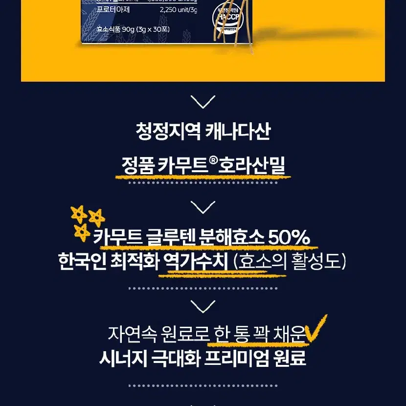 프리미엄 카무트 브랜드밀 글루텐분해 발효효소 3g x 30포