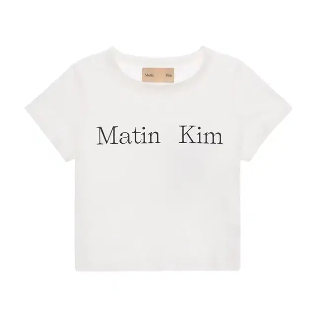 matin kim 마뗑킴 LOGO SILKET CROP TOP 화이트