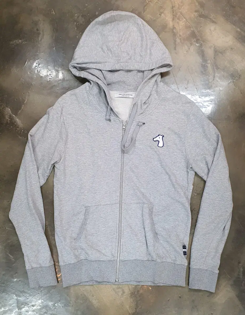 Smiley Hound Gray Zip-Up Hoodie M