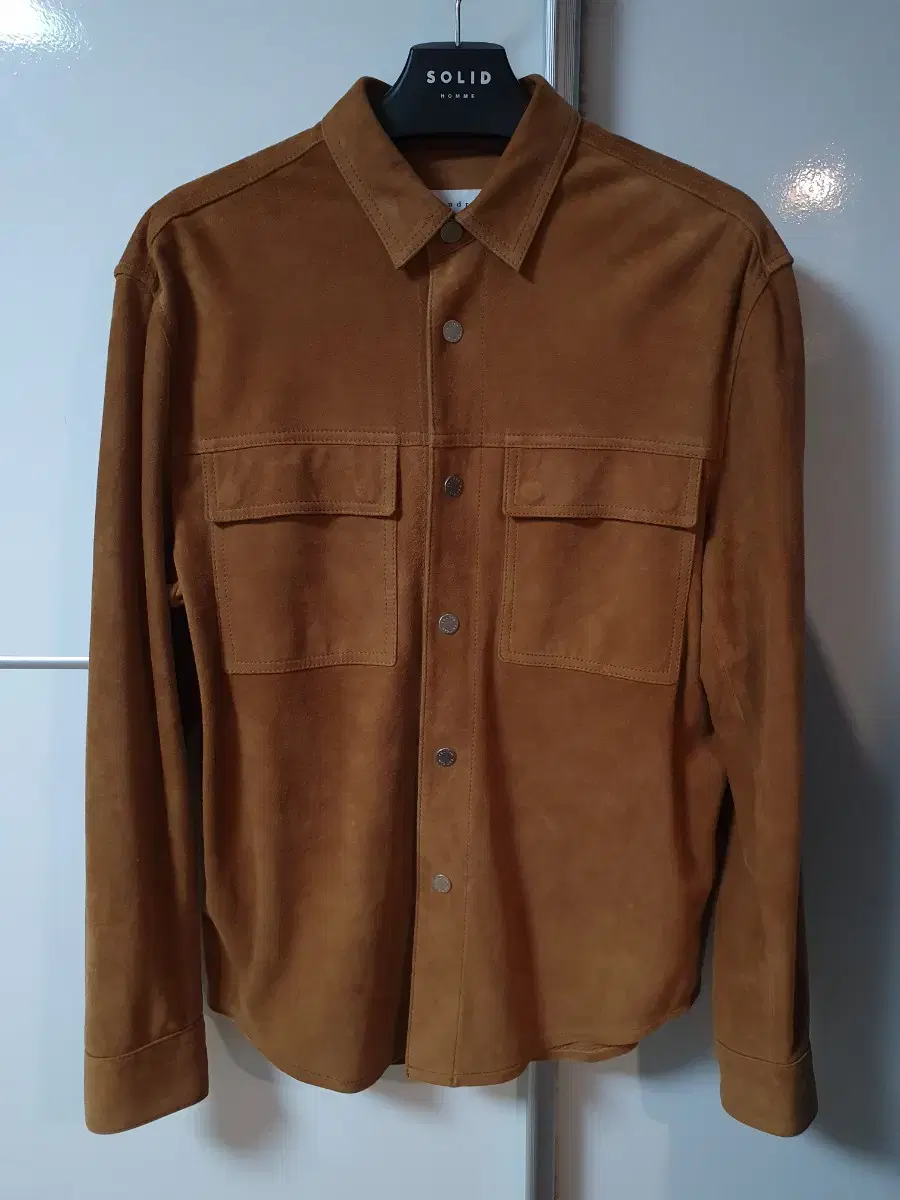 (48) San Drohomme Camel Suede Shirt Jacket