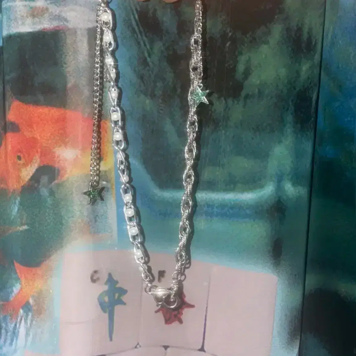 진주 하트 별 목걸이 star necklace