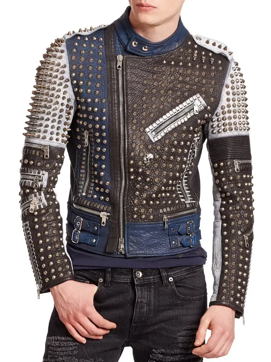 Diesel Black Gold 15SS Runway Archive Full Studded Lambskin Leather Single Jacket