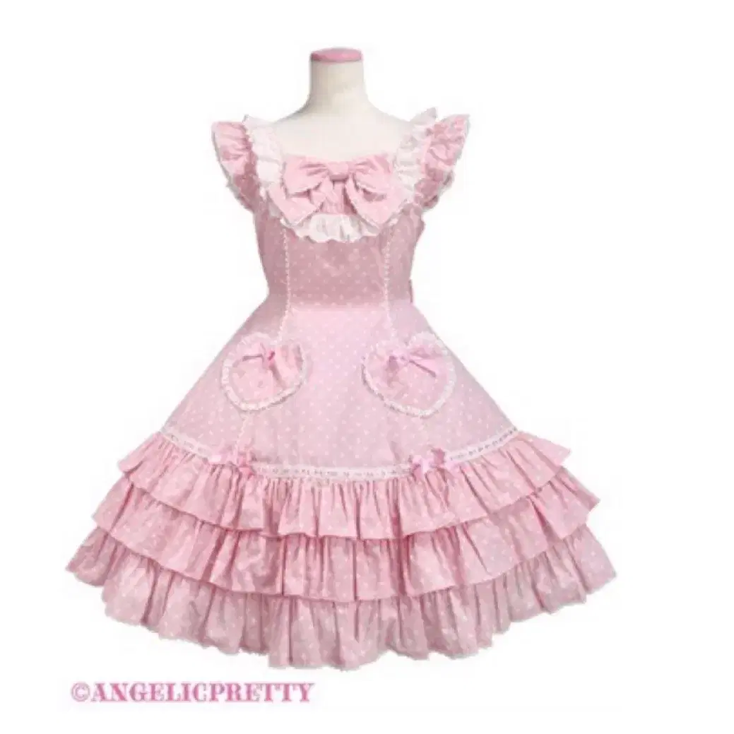 (구해요) Angelic pretty candy pop 핑크 도트 점스카