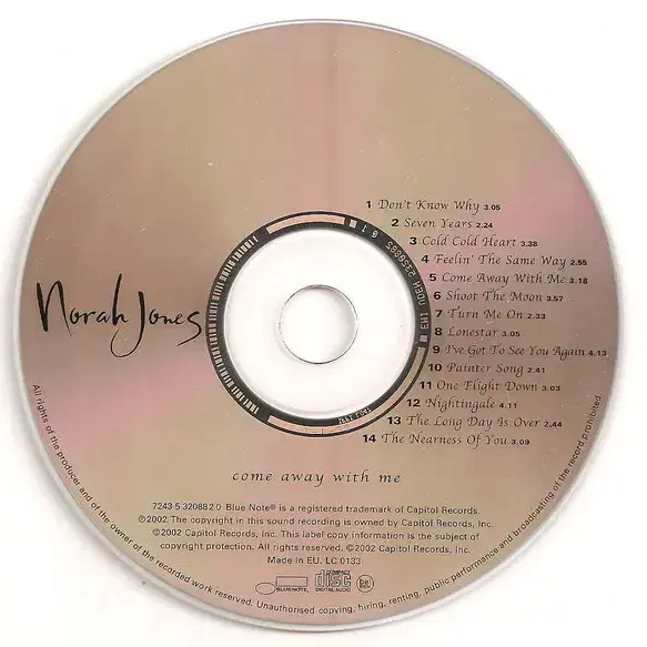 Norah Jones - Come Away With Me(CD)유럽민트급