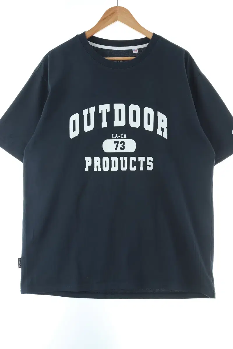 (XL) Outdoor Short Sleeve T-Shirt Navy Big Logo Boxy Fit-D434