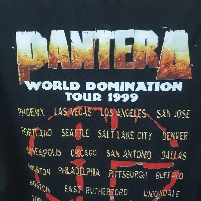 새상품)Pantera - world domination1999티셔츠