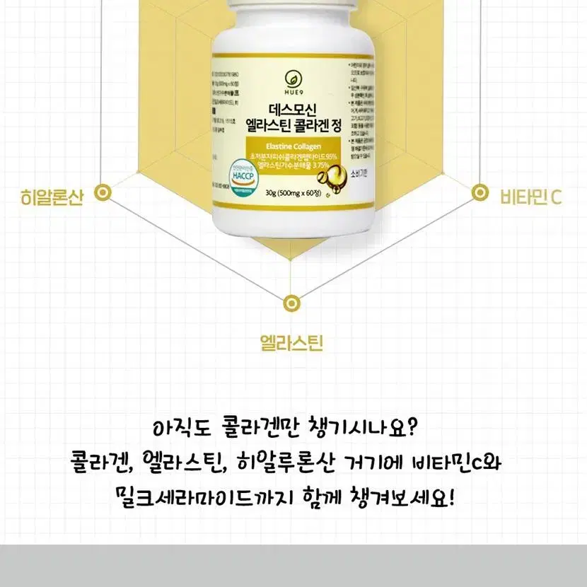 프랑스산 데스모신 엘라스틴콜라겐 정 500mg x 60정