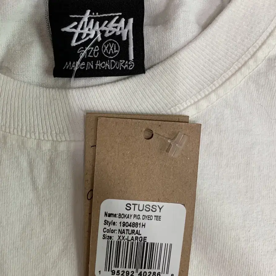 [XXL] stussy 스투시 보케이 피그먼트 다이드 반팔 티셔츠 내츄럴