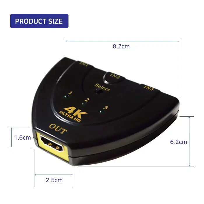 4K지원 HDMI 무전원 1:3 모니터 선택기 [오디오지원]