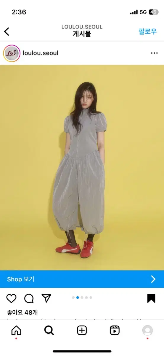 Loulouseoul 루루서울 yucca nylon dress (gray