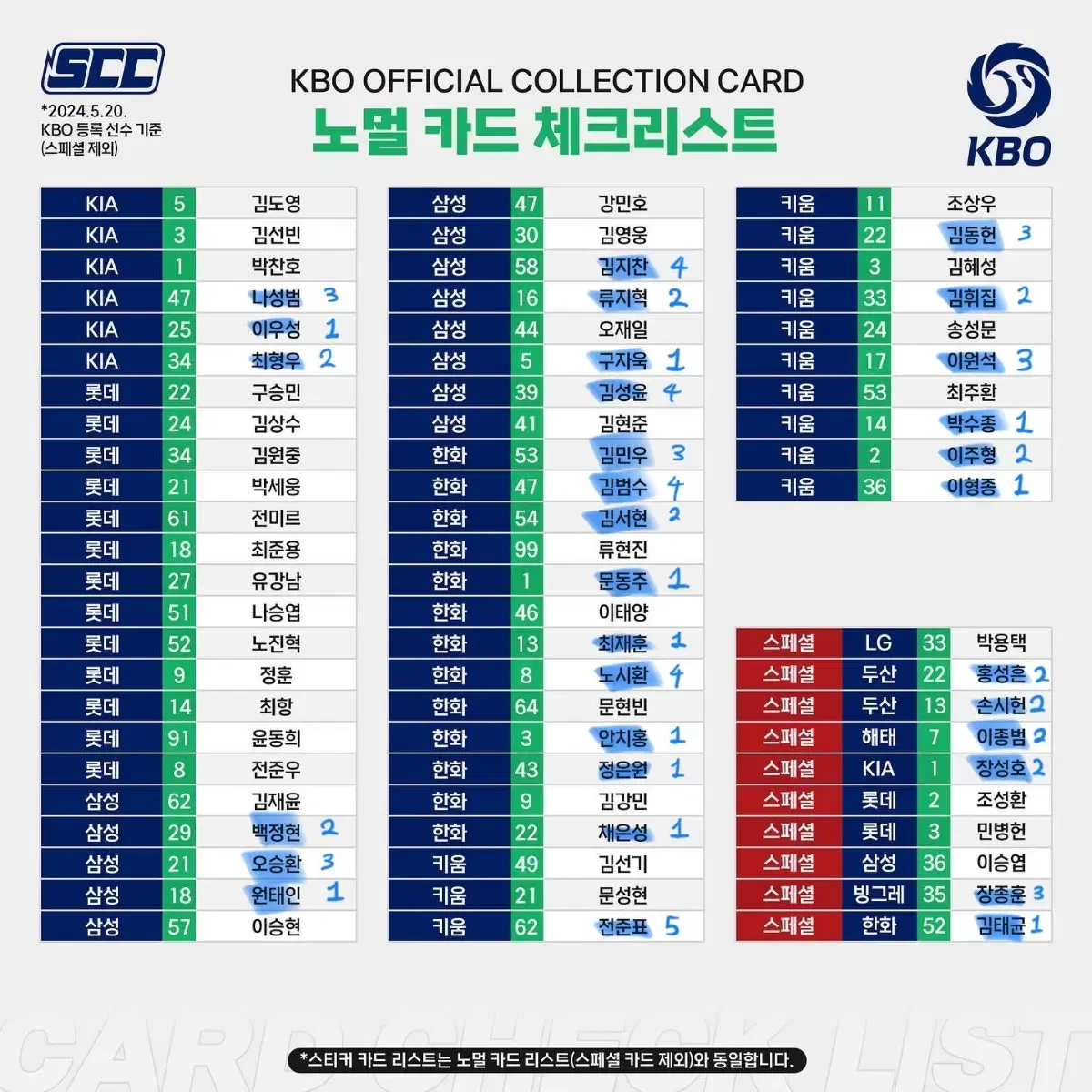 kbo 크보 카드 판매 양도 교환