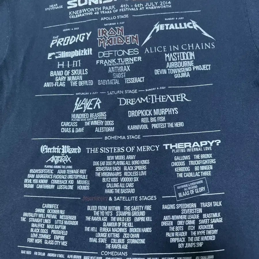 2014 영국 록 페스티벌 SONISPHERE 오피셜 티셔츠