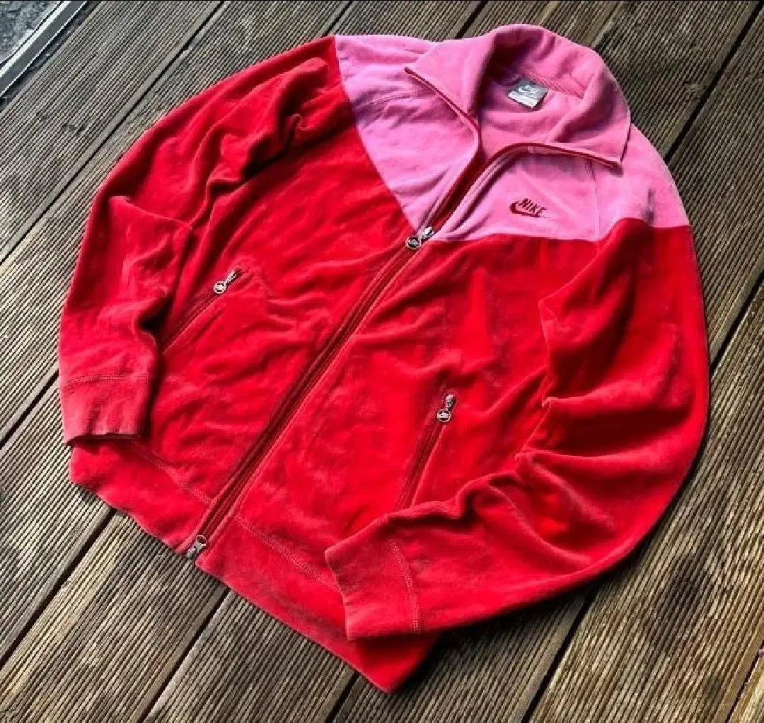 Nike Women's Red Pink Pink Velvet Track Top Jersey 90/S