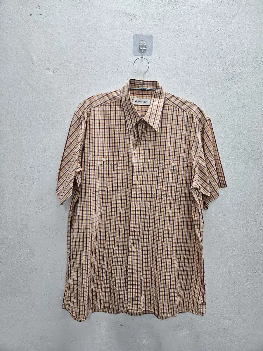 100 Yves Saint Laurent short-sleeved checked shirt