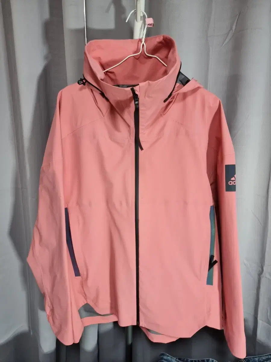 [2XL] Adidas Windbreaker MyShelter Hooded Zip-up Jacket Pink