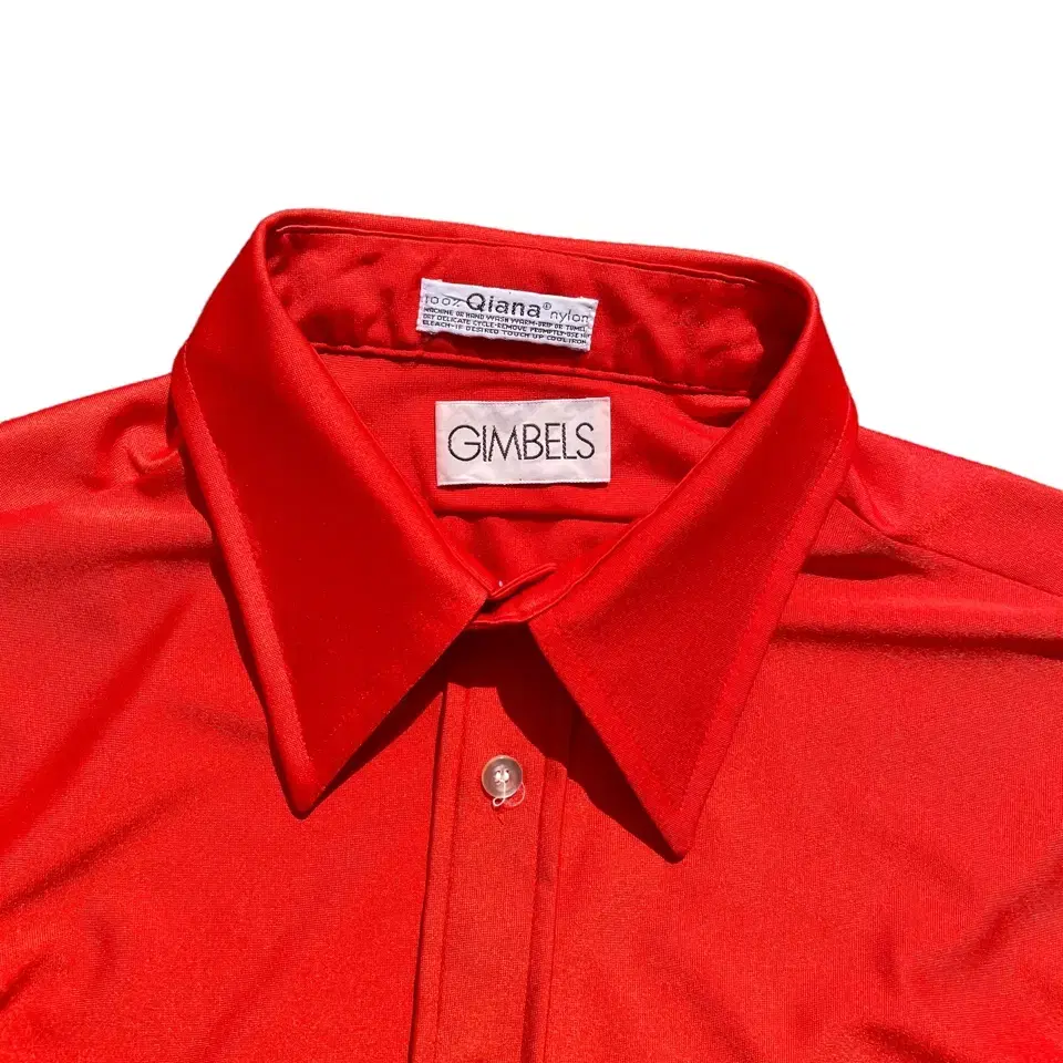 1970's Gimbels Qiana Nylon Scarlet Shirt