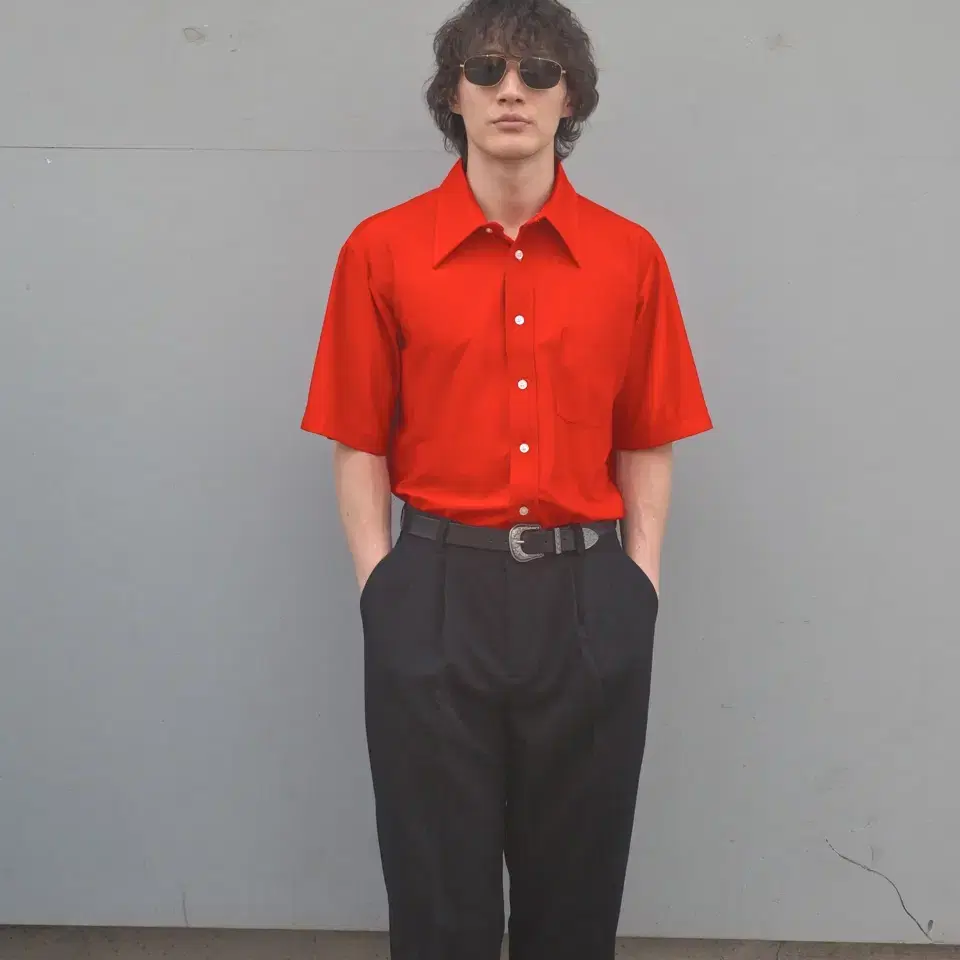 1970's Gimbels Qiana Nylon Scarlet Shirt