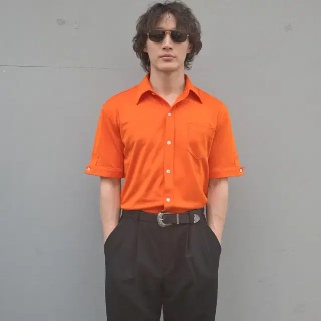 90s vintage orange pattern shirts