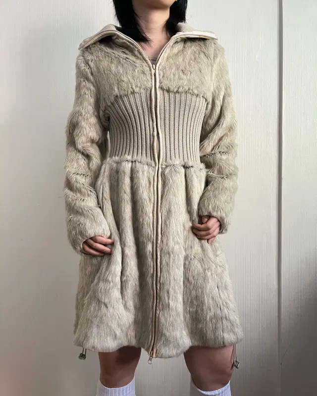 Zucca fake fur one piece jacket