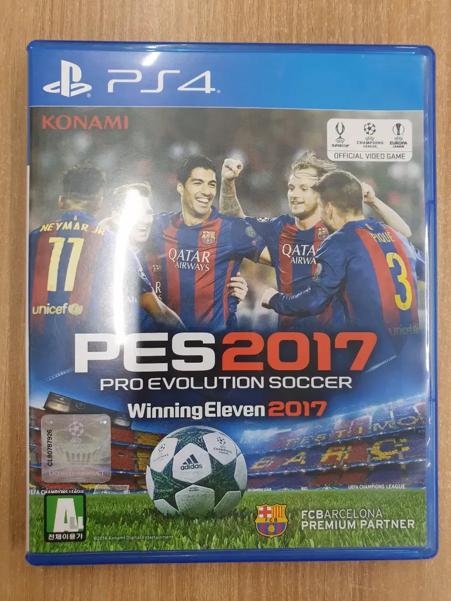 [PS4] 플스4 "위닝2017 (PES2017)" 판매합니다.