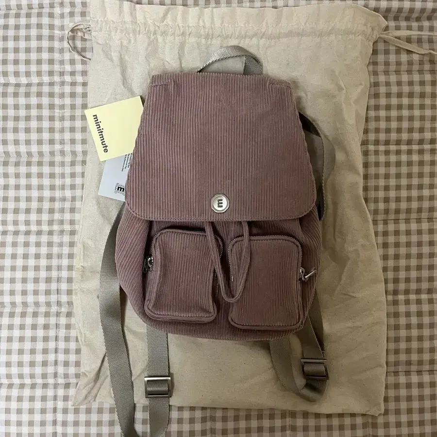 미닛뮤트 clo backpack 코듀로이 핑크