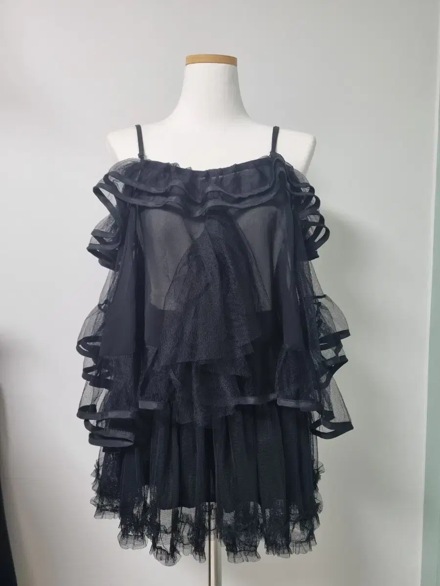 Black mesh chiffon skirt