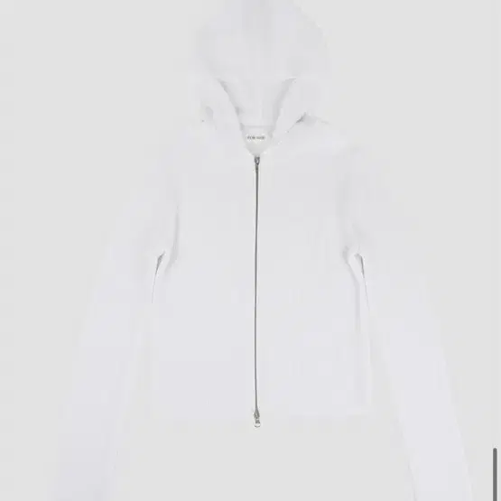 포허 forher COOL KNIT HOODIE ZIP UP WHITE