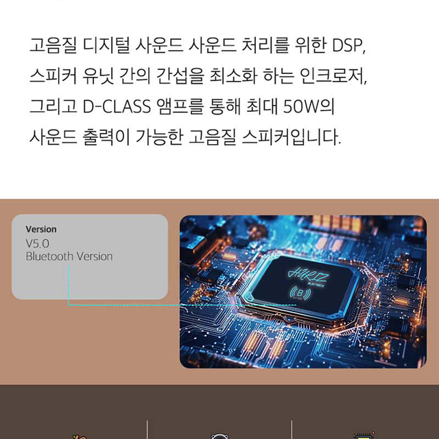 오브제 협탁 수납형 블루투스 스피커 무선충전기 무드등 2컬러