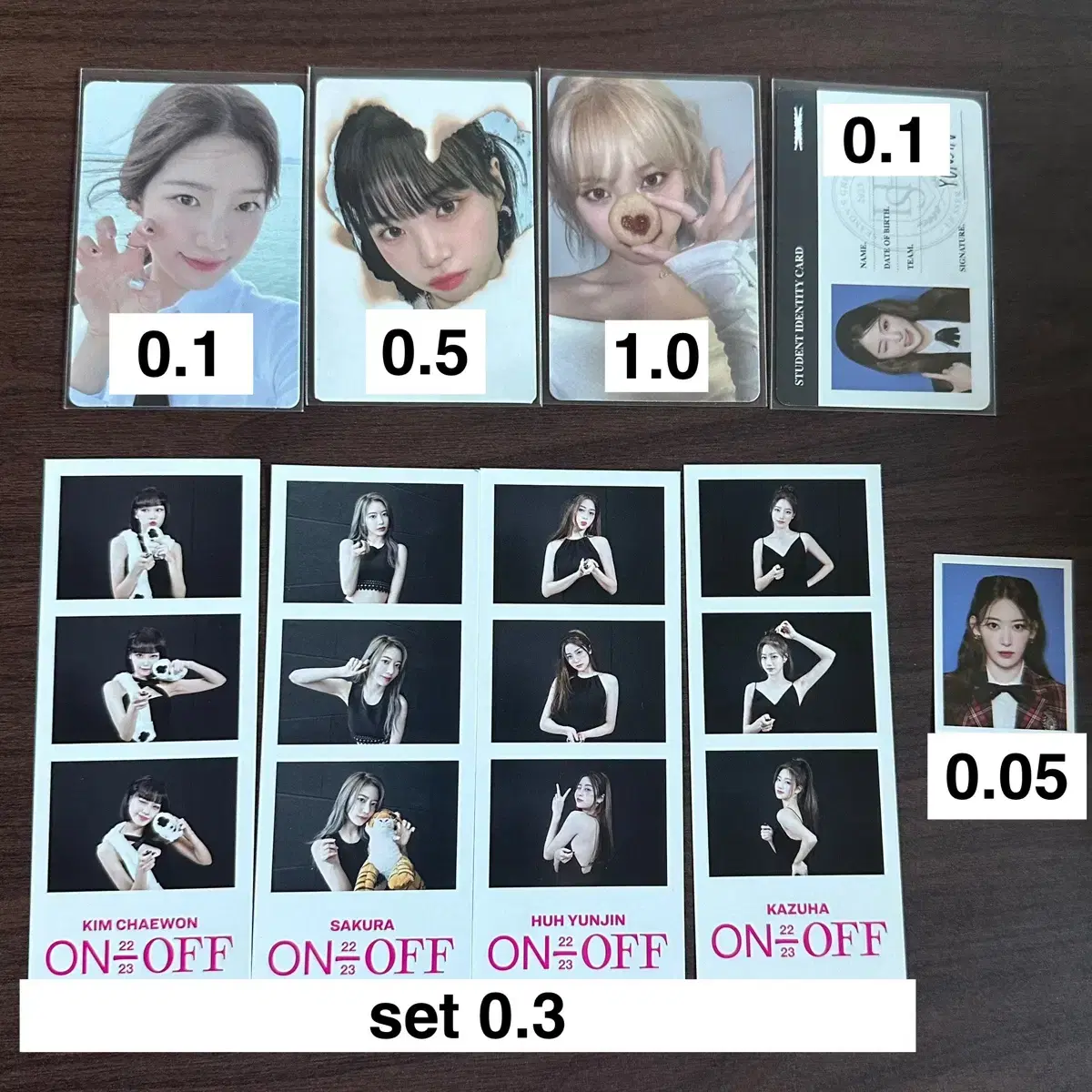 Le sserafim sakura huh yunjin kazuha Student ID photo kard season's greetings onda