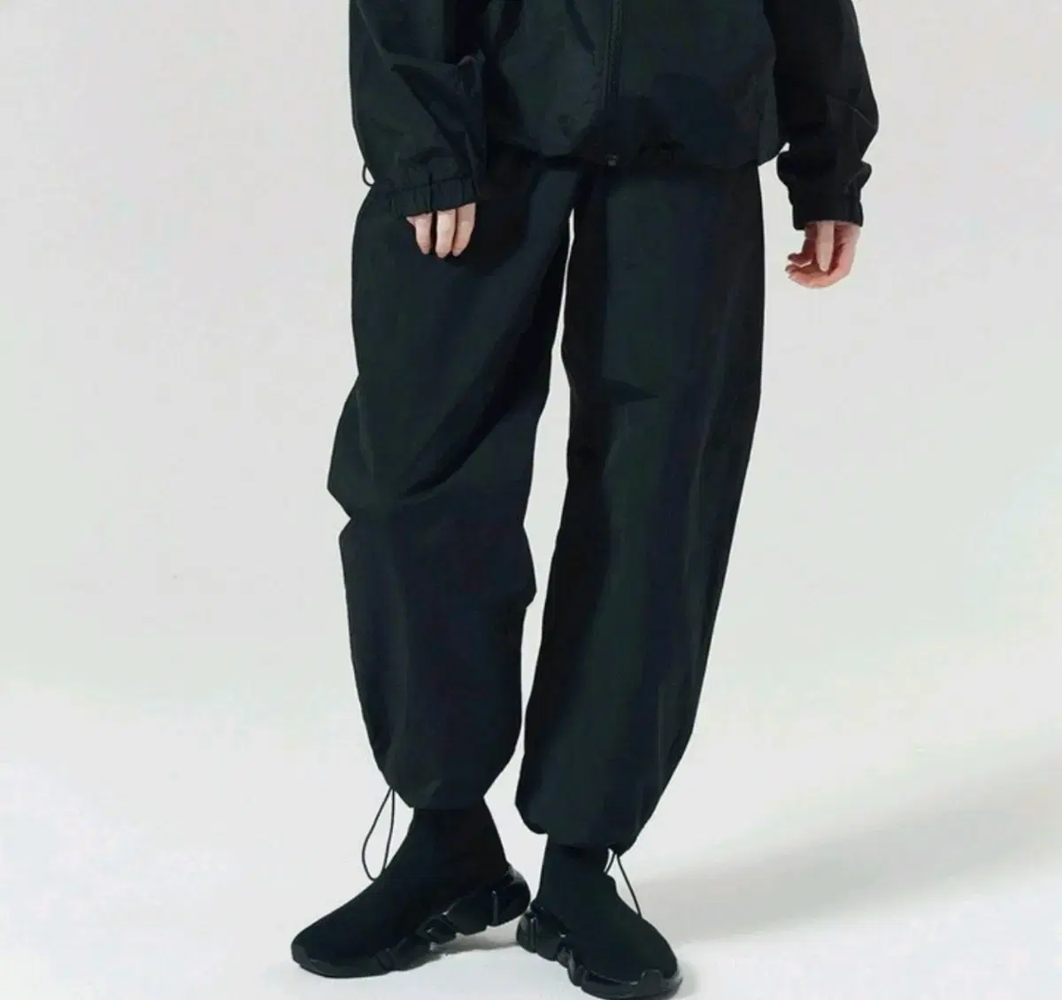 Moussin Controvanale Barscotch Hemstrings Wide Track Pants-Black,XL(-34)