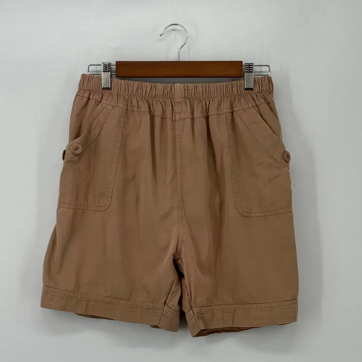 버튼 포인트 반바지 면 반바지 (F size / BROWN)