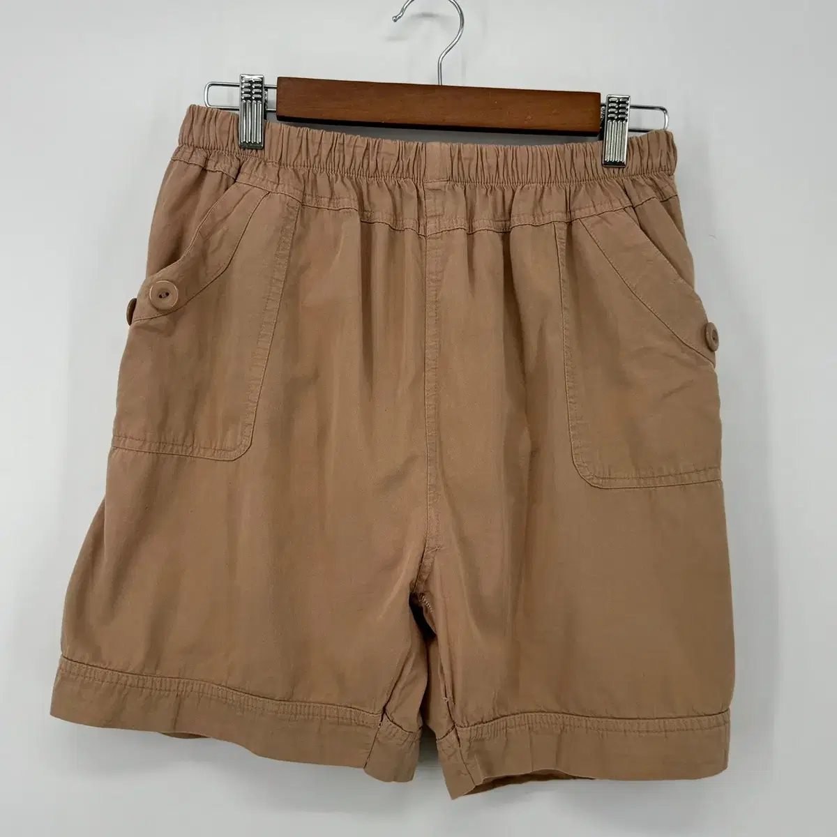 버튼 포인트 반바지 면 반바지 (F size / BROWN)