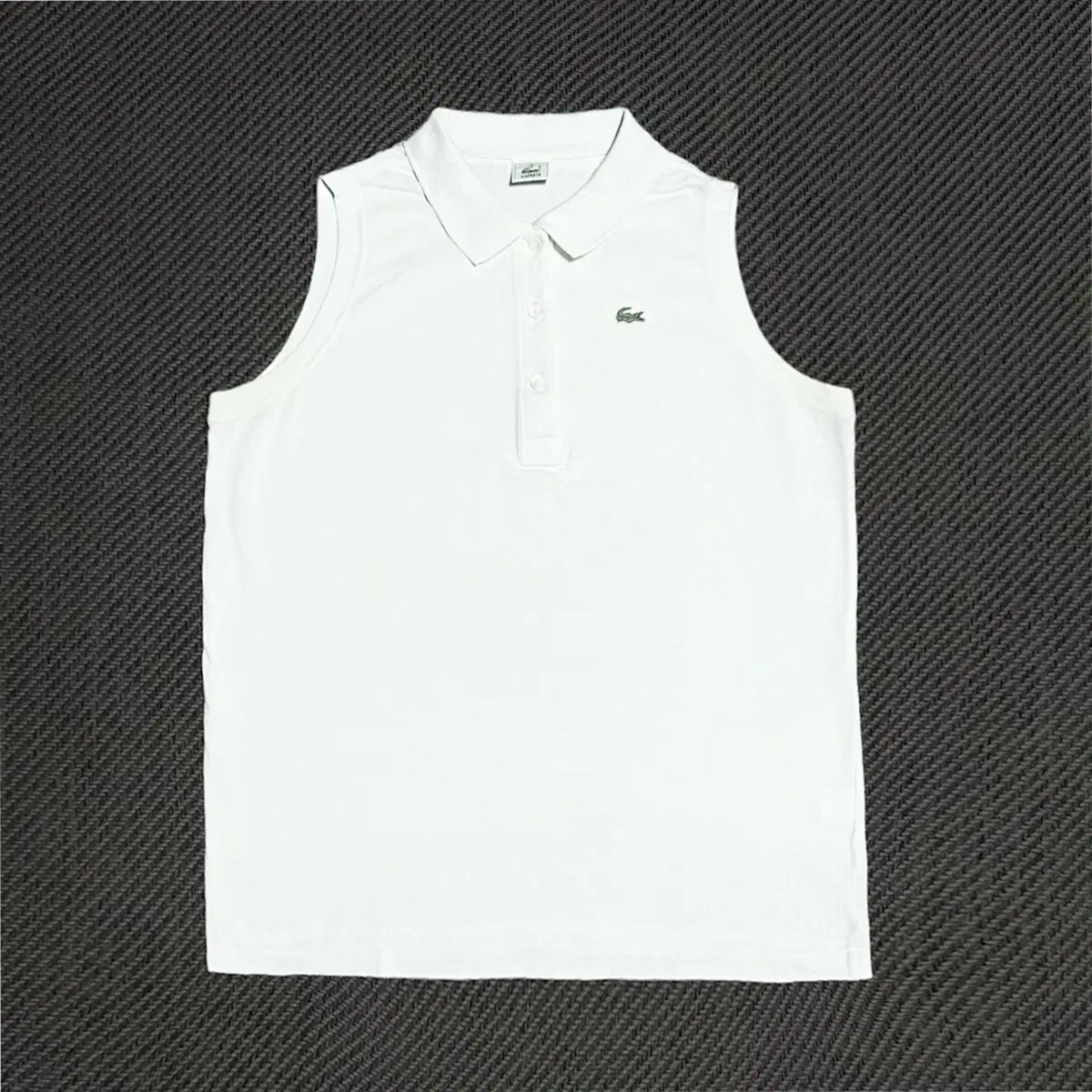 [ L ] Lacoste 라코스테 화이튼 코튼 카라 나시