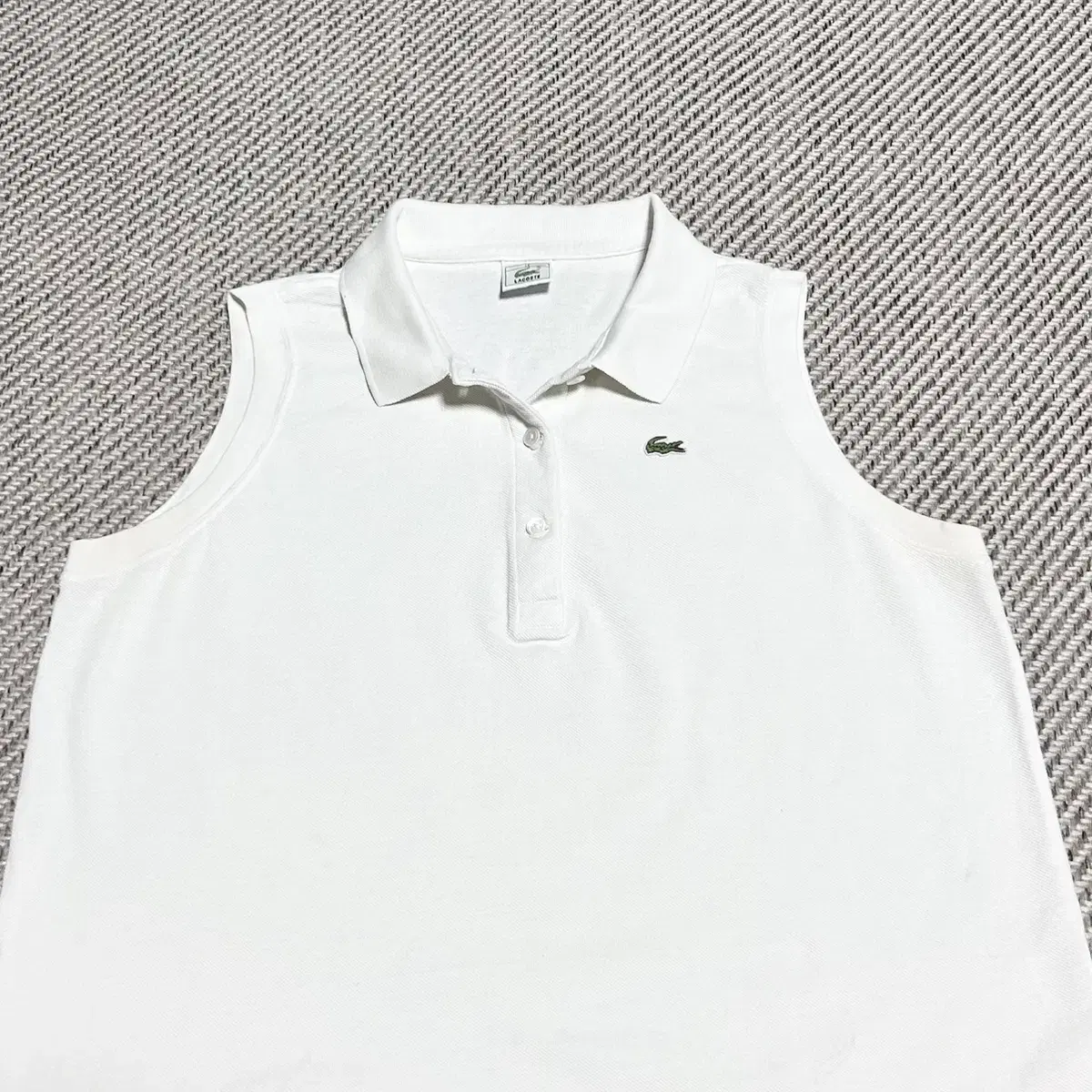 [ L ] Lacoste 라코스테 화이튼 코튼 카라 나시