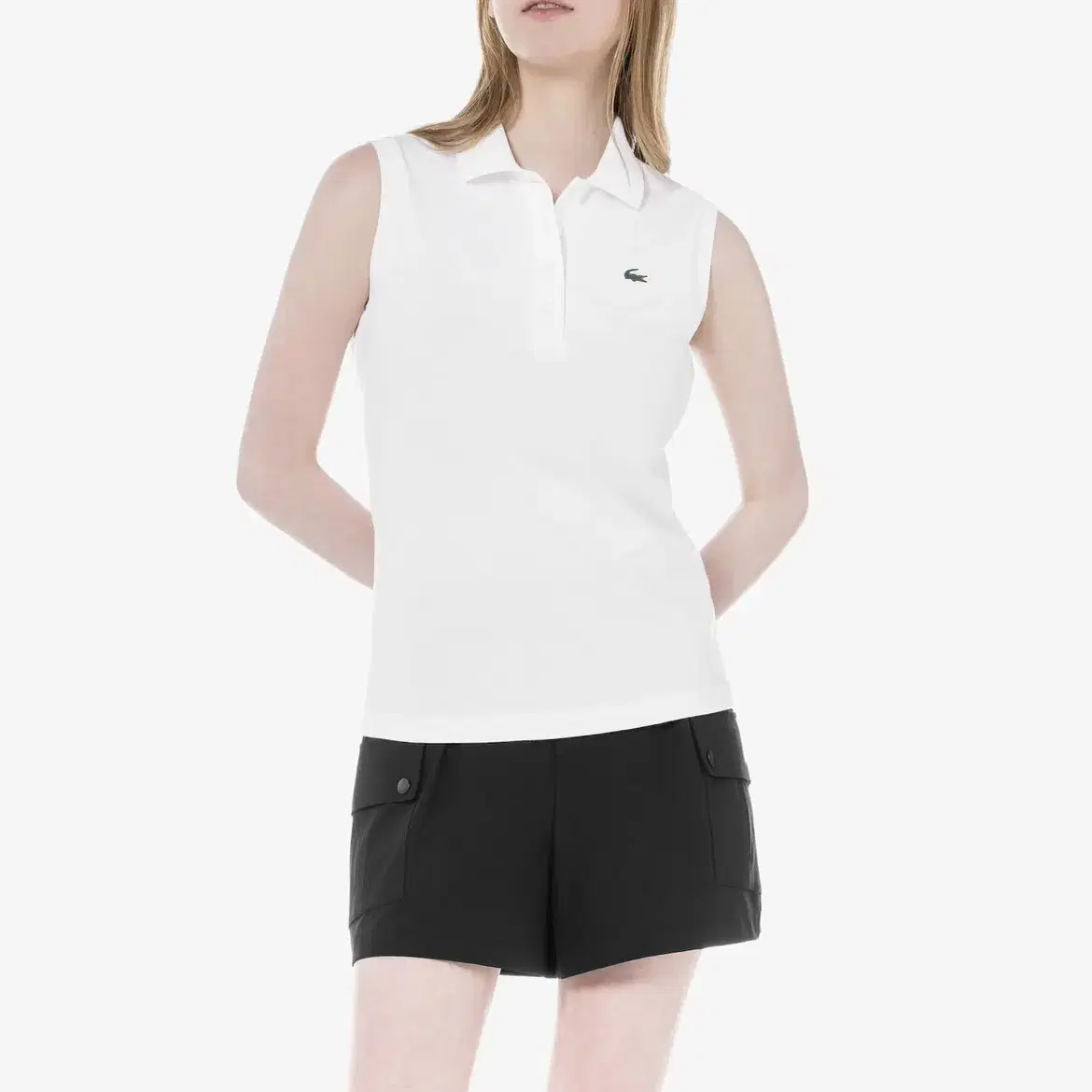 [ L ] Lacoste 라코스테 화이튼 코튼 카라 나시