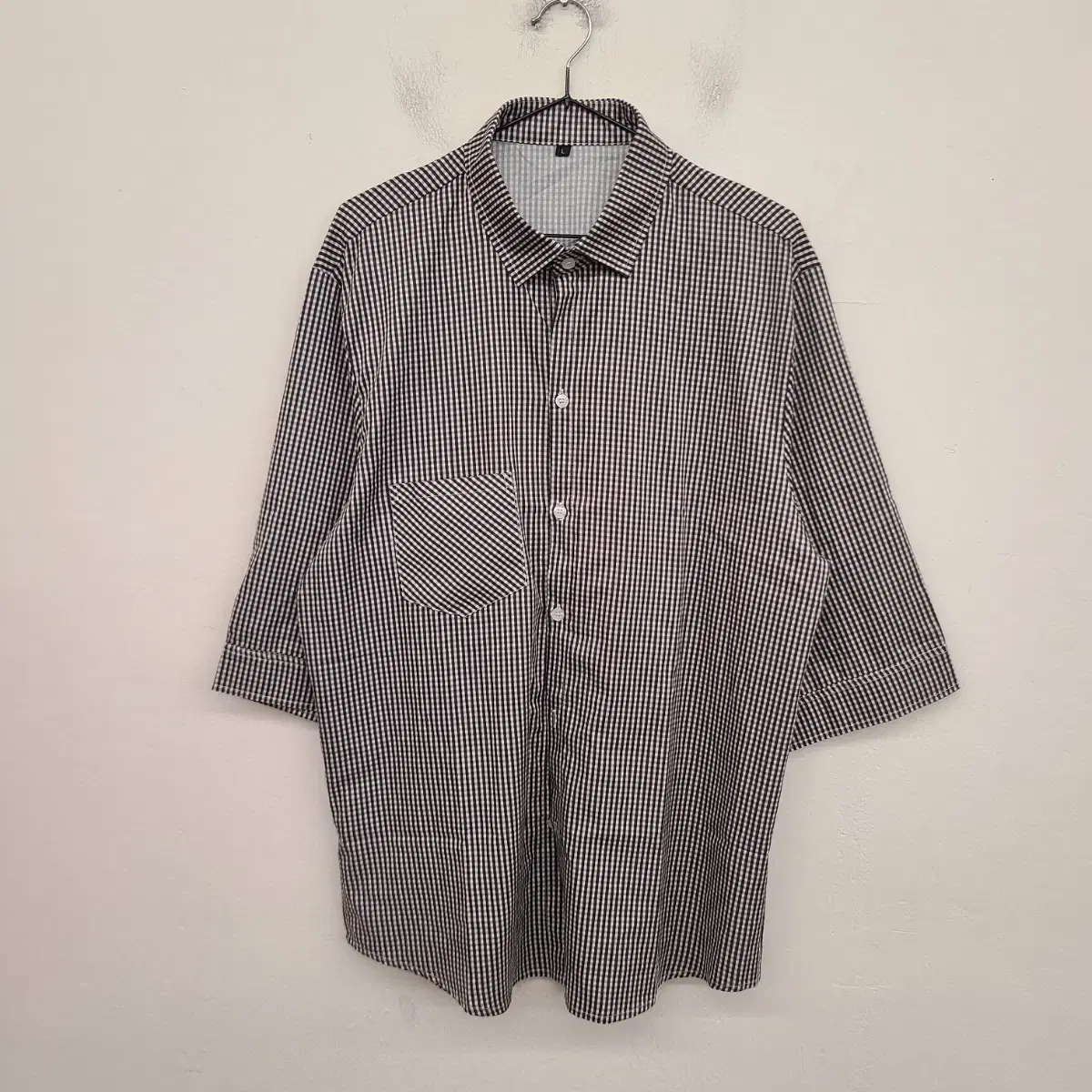 [100/L] Bimono check overfit 7-piece shirt sells.